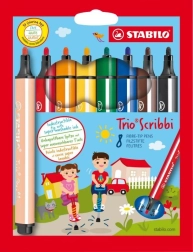 Σετ μαρκαδόρων STABILO Trio Scribbi 8 τεμ.
