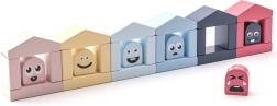 Cubika Pastel χρωματιστά σπιτάκια – ξύλινο σετ κατασκευών 30 τεμαχίων