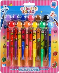 Αρωματικά τζελ στυλό Fruity Squad με πομ πομ - 12 τεμ.