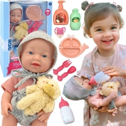 Κούκλα μωρό WOOPIE ROYAL 36 cm με αρκουδίστικο ρουχαλάκι και αξεσουάρ ταΐσματος