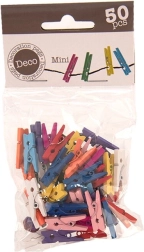 Πολύχρωμα ξύλινα μίνι μανταλάκια 2,5 cm (50 τεμ.)