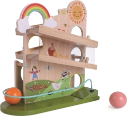 Ξύλινη πίστα με μπίλιες Χαρούμενη Φάρμα 2Kids Toys