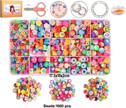 Σετ πολύχρωμων χαντρών 1000 τμχ για DIY δημιουργίες