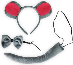 Σετ στολής ποντικού με ουρά και παπιγιόν
