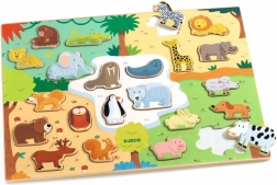 Παιδικό ξύλινο ένθετο παζλ Ζωάκια