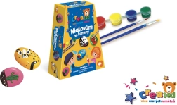 Σετ ζωγραφικής σε πετράδια με χρώματα και πινέλα σε κουτί 19 × 14 × 5 cm