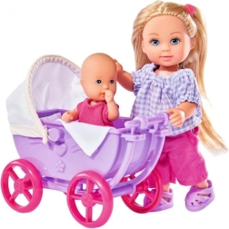 Κούκλα Evi Love με καροτσάκι και μωρό
