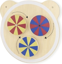 Ξύλινος επιτοίχιος πίνακας χρωμάτων – αρκουδάκι, Montessori, FSC