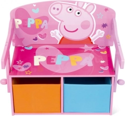 Παιδικό παγκάκι Peppa Pig 3 σε 1 (παγκάκι, γραφείο και κουτί αποθήκευσης για παιχνίδια)