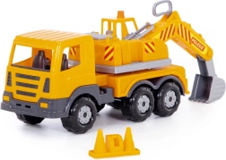 Πλαστικός εκσκαφέας Auto Prestíž 43 cm – περιστρεφόμενος βραχίονας και μηχανικό κουβούκλιο