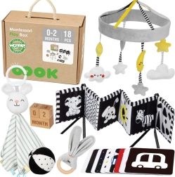 Εκπαιδευτικό κουτί Montessori 7σε1 για νεογέννητα 0–2 μήνες WOOPIE GREEN