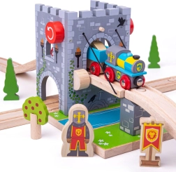 Bigjigs Rail κινητή γέφυρα – γέφυρα κάστρου για ξύλινες σιδηροδρομικές πίστες