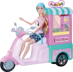 Κούκλα παγωτατζού 30 εκ. με σκούτερ