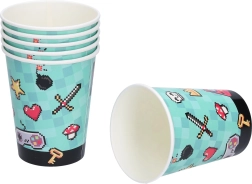 Χάρτινα ποτήρια πάρτι GAME 250 ml – σετ 6 τεμ.