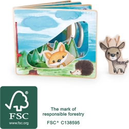 Διαδραστικό ξύλινο εικονογραφημένο βιβλιαράκι Small Foot