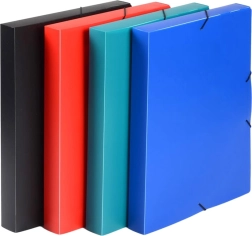 Αρχειοθήκη A4 με λάστιχο από πολυπροπυλένιο, μαύρη