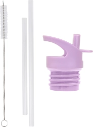 Καπάκι, βουρτσάκι και καλαμάκι για ανοξείδωτο μπουκάλι Ανθισμένος Κήπος