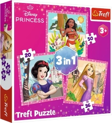 Παζλ 3σε1 – όμορφα λουλούδια – DISNEY PRINCESS Trefl