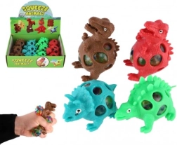 Αντιστρες δεινόσαυρος για ζούληγμα με ζελέ μπαλάκια 7 × 5 εκ., 4 χρώματα