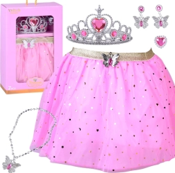 Κοστούμι για μικρή πριγκίπισσα νεράιδα πεταλούδα – ροζ τούλινη tutu φούστα και κοσμήματα