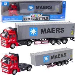 Φορτηγό κοντέινερ με μηχανισμό pull-back, ανοιγόμενες πόρτες, κόκκινο-γκρι