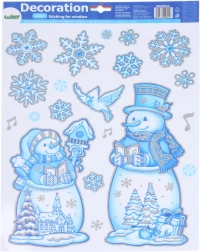 Διακόσμηση παραθύρου Χιονάνθρωποι 41 × 29 εκ. – Χριστούγεννα