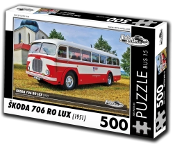 Ρετρό παζλ αυτοκινήτων – λεωφορείο Škoda 706 RO Lux (1951) 500 κομμάτια