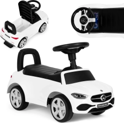 Παιδικό αυτοκινητάκι οδήγησης (ride-on) σε στυλ Mercedes C-Class, διαδραστικό τιμόνι, ήχοι, λευκό