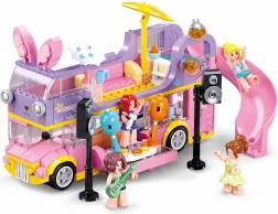 Sluban rock μουσικό τροχόσπιτο λεωφορείο διώροφο κατασκευαστικό σετ