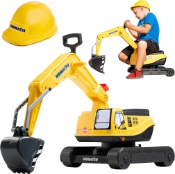 Παιδικός εκσκαφέας-οδηγήσιμος KOMATSU με περιστρεφόμενη καμπίνα και κράνος