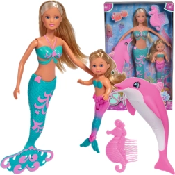 Steffi Love Mermaid Friends – σετ κουκλών γοργόνων Steffi και Evi με δελφίνι και χτενάκι