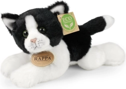 Λούτρινη γάτα ασπρόμαυρη ξαπλωμένη 16 cm RAPPA eco friendly