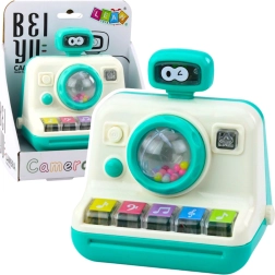 Διαδραστική φωτογραφική μηχανή Πιάνο Κουδουνίστρα Φώτα Ήχοι Λευκό Πράσινο