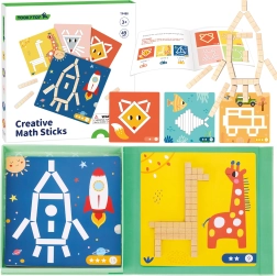 Tooky Toy μαγνητικό λογικό παζλ – δημιουργικά μαθηματικά ραβδάκια, 49 τεμ.
