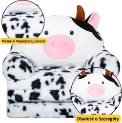 Παιδική Αναδιπλούμενη Πολυθρόνα Αγελάδα 3-επιπέδων ασπρόμαυρη