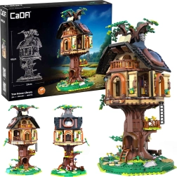 Κατασκευαστικό σετ CADA Tree House Library – βιβλιοθήκη σε δεντρόσπιτο με φωτισμό LED, 1808 τεμάχια