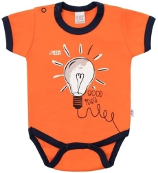 Βρεφικό βαμβακερό κορμάκι με κοντό μανίκι New Baby Happy Bulbs