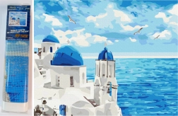 NORIMPEX διαμαντένια ζωγραφική σύννεφα πάνω από τη Σαντορίνη 30 × 40 cm