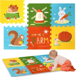 Humbi αφρώδες παζλ-στρώμα 1,5 cm XXL ζωάκια, 6 κομμάτια, 165 × 112 cm