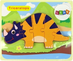 Ξύλινο παζλ δεινόσαυροι – triceratops ή ankylosaurus, πορτοκαλί