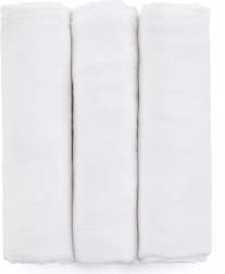 Μουσελίνες από μπαμπού PETITE&MARS Moussy Total White 68 × 68 cm (3 τεμ.)