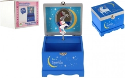 Μουσική ξύλινη μπιζουτιέρα με μονόκερο Born to Sparkle – μπλε