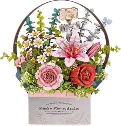 RoboTime 3D ξύλινο παζλ Καλάθι Λουλουδιών