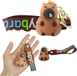 Μπρελόκ καπιμπάρα με καραμπίνερ και κρίκο