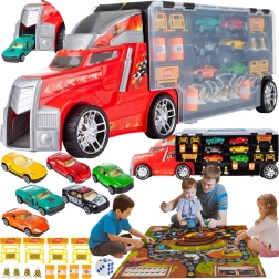 Φορτηγό με μικρά αυτοκινητάκια, σετ 23 τεμαχίων
