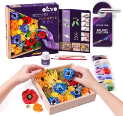 OKTO FREEDOM Καλλιτεχνικό σετ μοντελισμού DIY λουλούδια με ξύλινη κορνίζα 21x21 εκ.