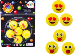 Σετ κίτρινων αναπηδητικών μπαλών Emoji 6 τμχ