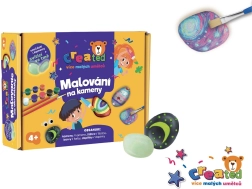 Σετ ζωγραφικής για πέτρες που φωσφορίζουν στο σκοτάδι με χρώματα και πινέλα CREATED