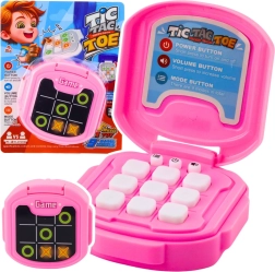 Ηλεκτρονικό παιχνίδι τρίλιζα TIC TAC TOE, 9 λειτουργίες, ροζ