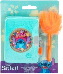 Λούτρινο ημερολόγιο Disney Stitch με λουκέτο και χνουδωτό στυλό